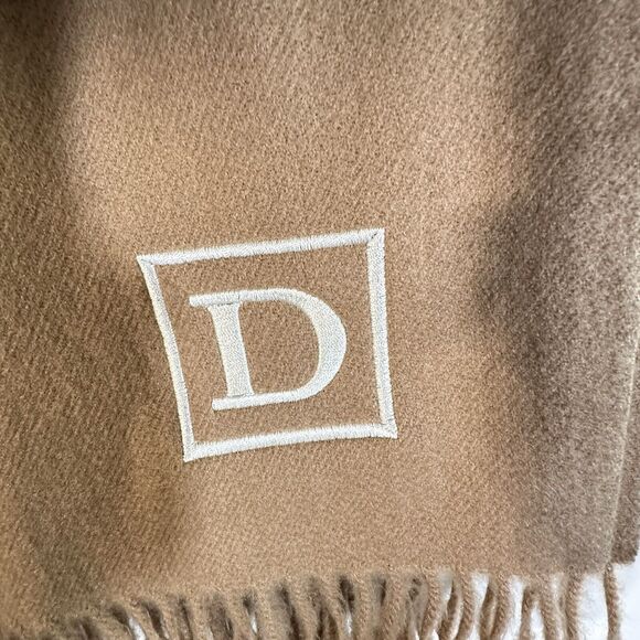 Bedford Collections Edinburgh Throw Sandalwood Blanket Faux Cashmere Monogrammed - Picture 3 of 9